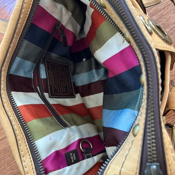 Coach Legacy Lily 65th Anniversary Camel Satchel with Brass Accents - Picture 8 of 11